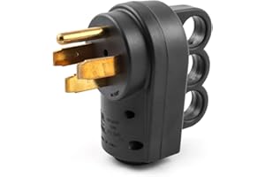QWORK Nema 14-50P 50 Amp Male RV Replacement Plug, 125/250V Power Assembly Plug with Handle for Camper Trailer