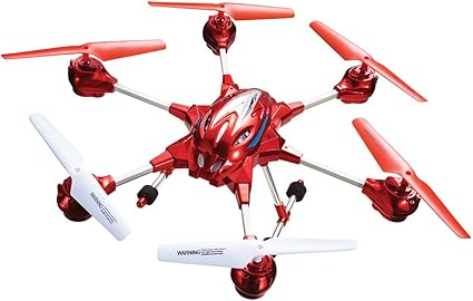 red drone with camera