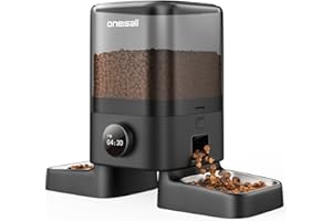 oneisall Automatic Cat Feeder for 2 Cats, 20 Cups/5L Auto Cat Feeder, Automatic Cats Food Dispenser for Small Pets Indoor, Timed Pet Feeder for Dry Food