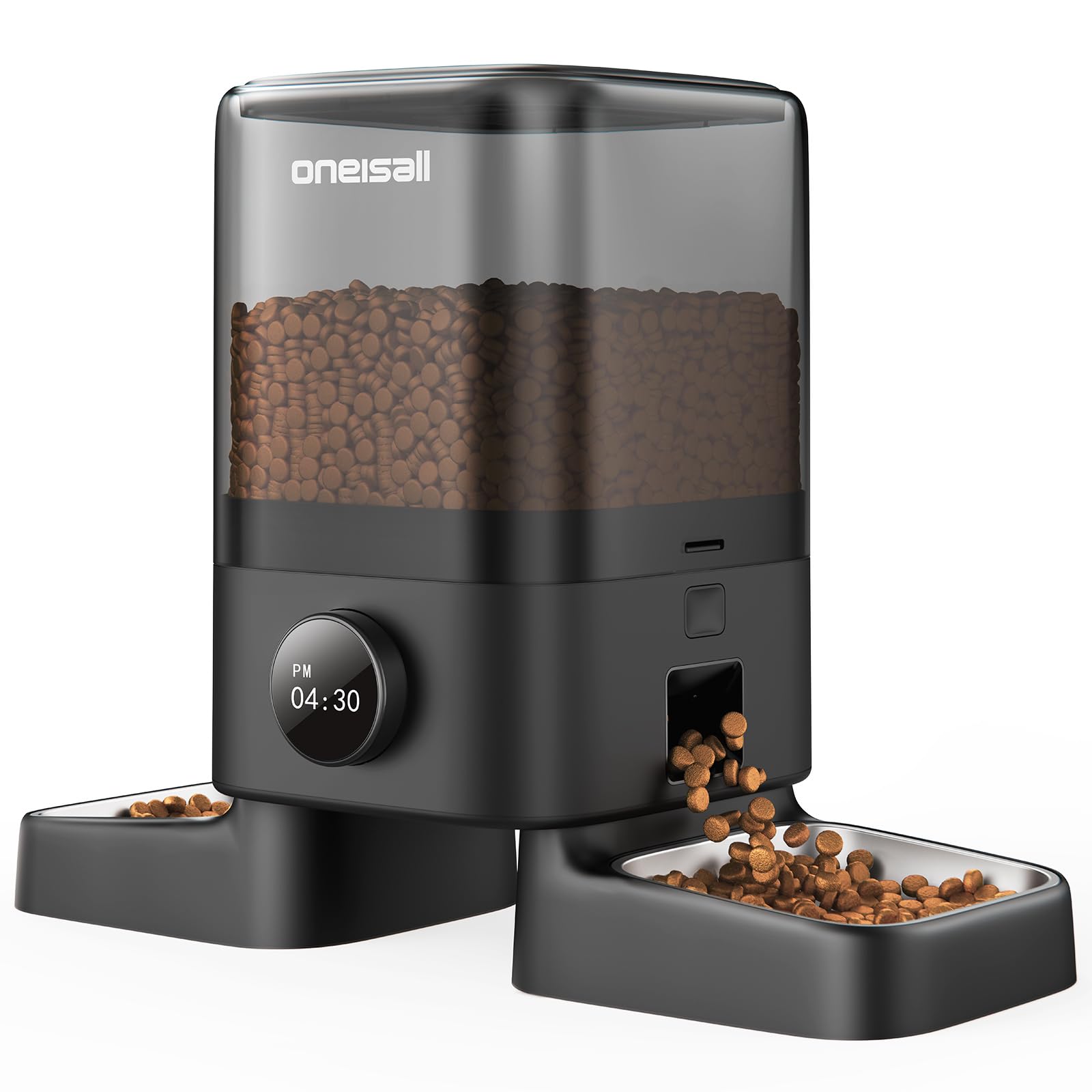 Photo 1 of oneisall Automatic Cat Feeder for 2 Cats, 20 Cups/5L Auto Cat Feeder, Automatic Cats Food Dispenser for Small Pets Indoor, Timed Pet Feeder for Dry Food