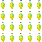 Honbay 20PCS Resin Lemon Charms Pendant Imitation Food Hang Dangle Charms Small Dangle Pendants for Earring Necklace Bracelet Keychain Crafts Making