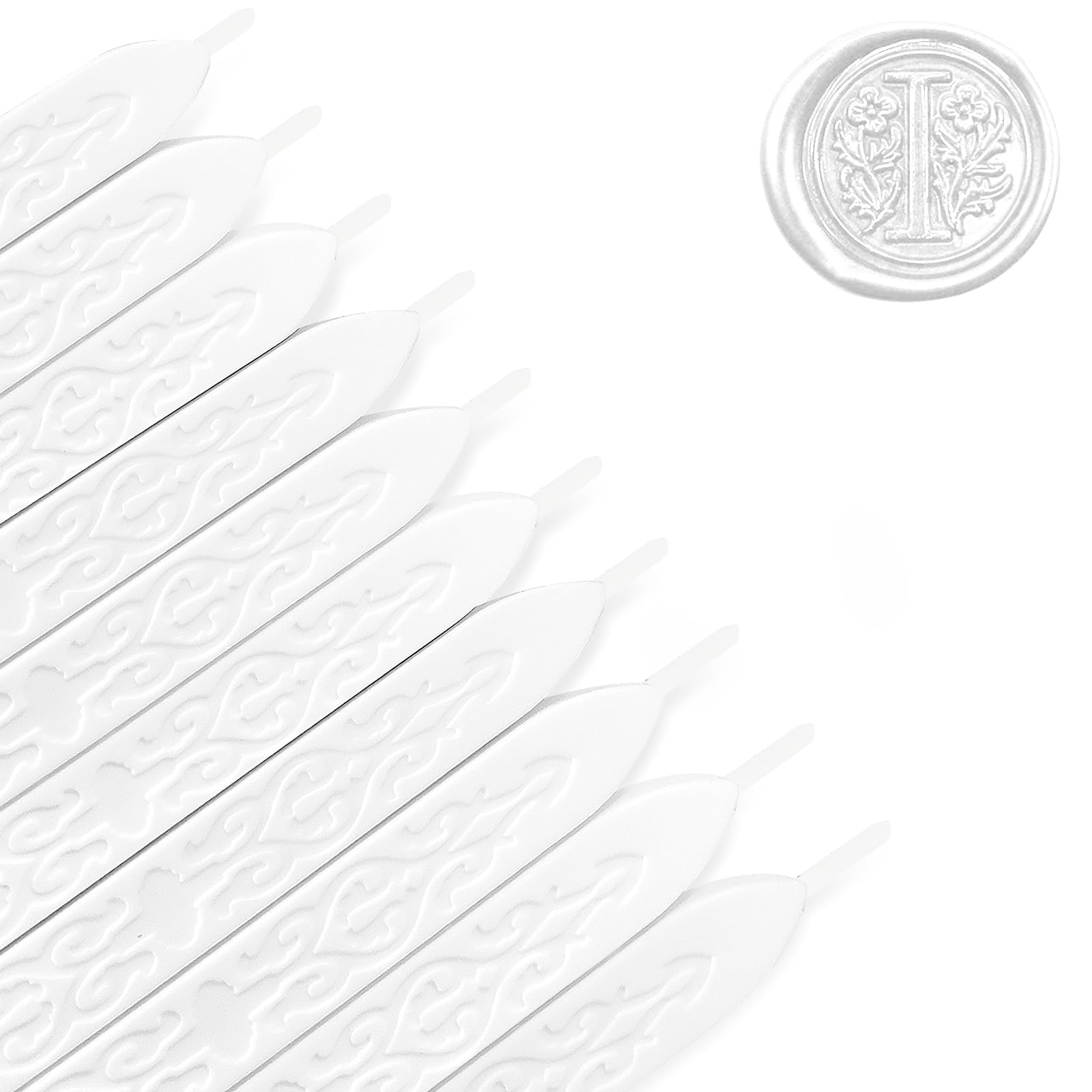MeYuxg Pack of 10 Sealing Wax White with Wicks, Vintage Sealing Wax, Wax Seal Stick, Sealing Wax, Sealing Wax White for Letter Seals & Wax Seal Stamp (White) โ image 1