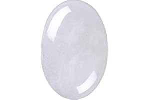 UFEEL Clear Quartz Palm Stone Crystal - Natural Chakra Therapy Polished Healing Crystal Oval Pocket Gemstone for Anxiety Stress Relief