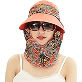 Women's Multifunctional UV Sun Protection Waterproof Breathable Face Neck Flip Folding Sun Hat