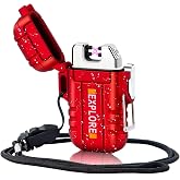 Electric Lighter Rechargeable Dual Arc Plasma Lighter Waterproof Matches | USB Charging,Windproof Flameless Lighters Gadgets Supplies for Camping Hiking Hunting,Tactical Survival Gear Gifts for Women