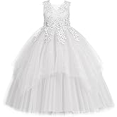 LOLANTA Flower Girl Dress for Wedding Kids Tulle Princess Long Dresses Father Daughter Dance Girls Vestidos Lace Embroidery