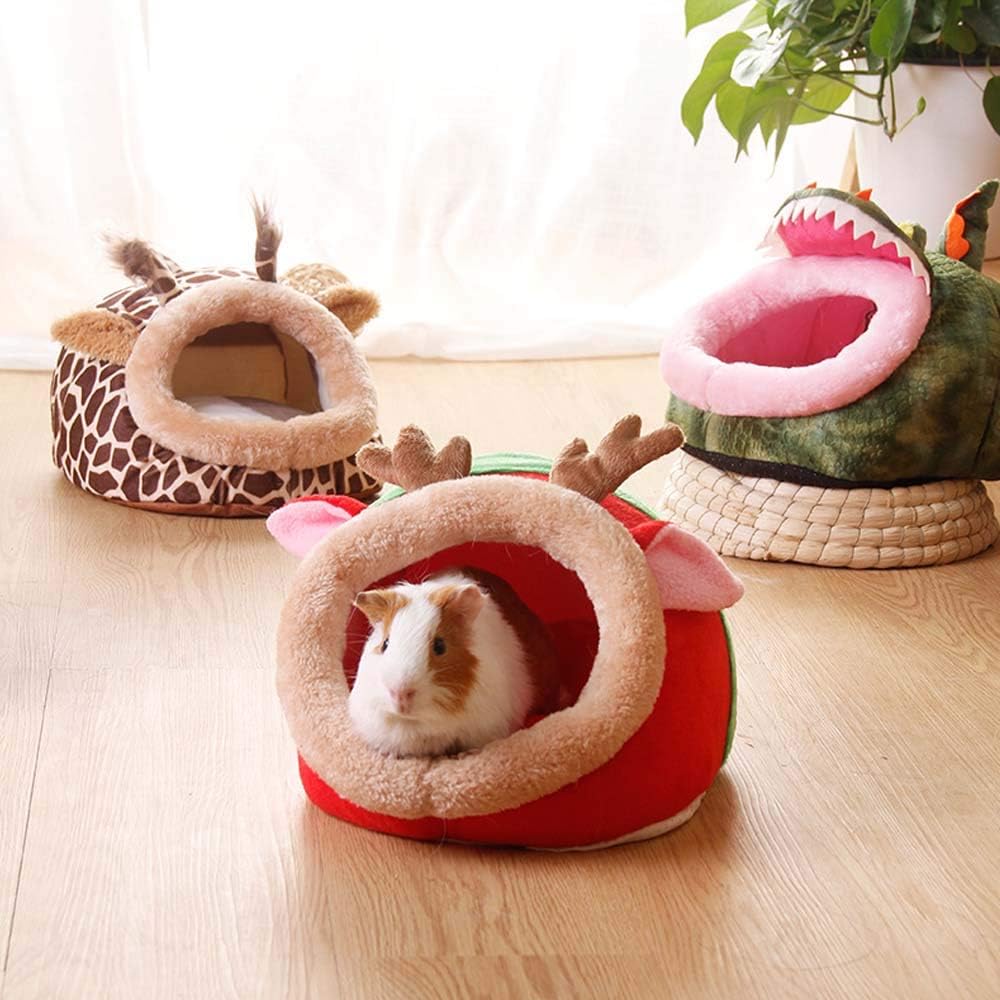 Amazon Tsubasi ハムスター ハウス 家 小動物 ベッド 鳥 ハリネズミ モルモット うさぎ デグー ハウス 小屋 秋 冬 室内用 ふわふわ クッション付き おしゃれ 洗える 寝床 ペット用品 暖かい ハウス 遊び場 おもちゃ 巣 ミニ 小型 S キリン