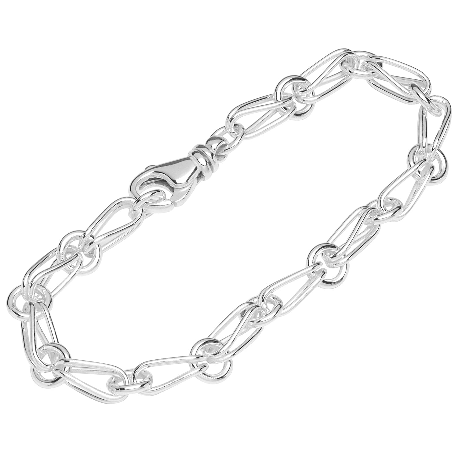 NKlaus Bracelet 925 Sterling Silver 19cm Designer Chain Ladies designer Anchor Bracelet 12783