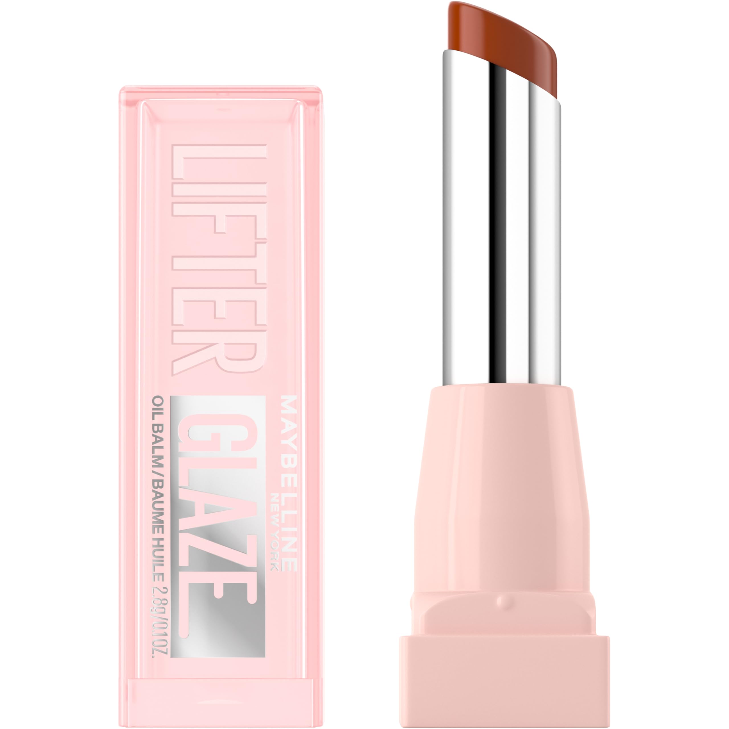 Photo 1 of Maybelline Lifter Glaze Oil Balm with Hyaluronic Acid and Hydrating Oil Blend, Lip Balm with 24HRs of Smooth, Moisturizing Shine, Latte Crush (Sheer Medium Brown Nude)