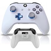 NineBit Wireless Controller for Xbox Series X|S, Xbox One X|S, Xbox One and Windows PC, Bluetooth Gaming Controller with 1400mAh Rechargeable Battery, LED Power Display, Dual Vibration, Precision Joysticks Gamepad, White