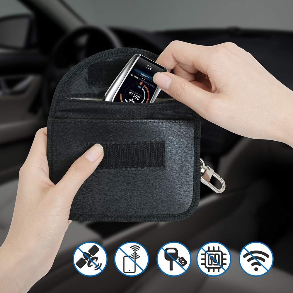 2 x Blocco Chiave Auto Custodia per Segnale Caso di Blocco Segnale Chiave Auto RFID Borsa di Blocco per Chiavi della Macchina Carta di Credito Antifurto WiFi NFC RF Bloccare Custodia