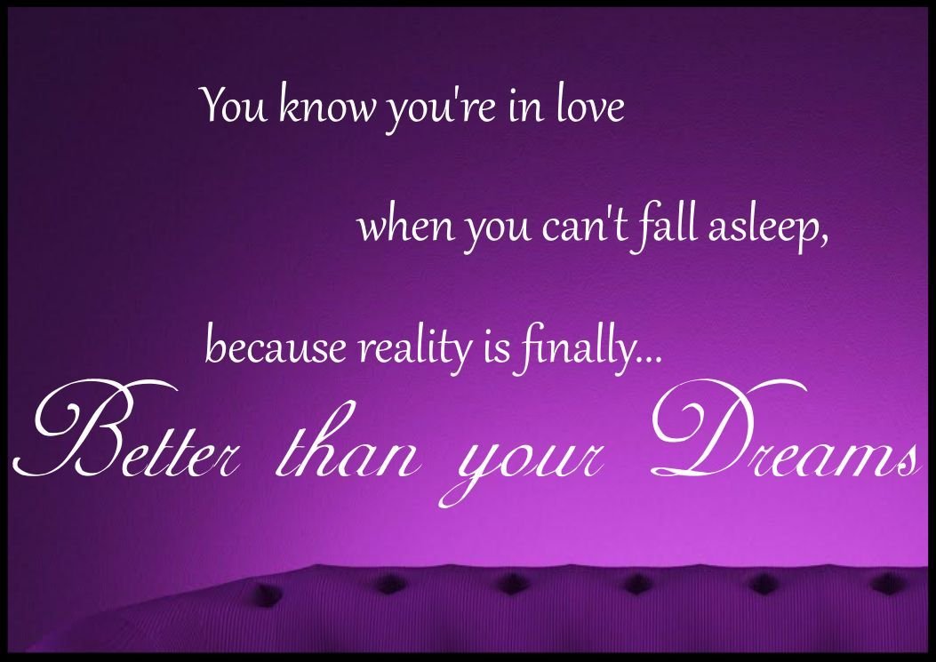 Love Dreams Bedroom Wall Sticker Quote Decal Transfer Mural Stencil Art Tattoo