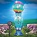 Collections Etc Glass Column Gazing Ball with Solar Light