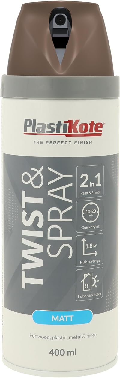 PlastiKote 22113 400ml Premium Satin Spray Paint Chocolate Brown