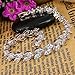 EVER FAITH Wedding Bracelets for Brides, White Gold Plated Rhinestone Cubic Zirconia Bridal 2 Layers Small Leaf Roman Bracelet for Women Prom