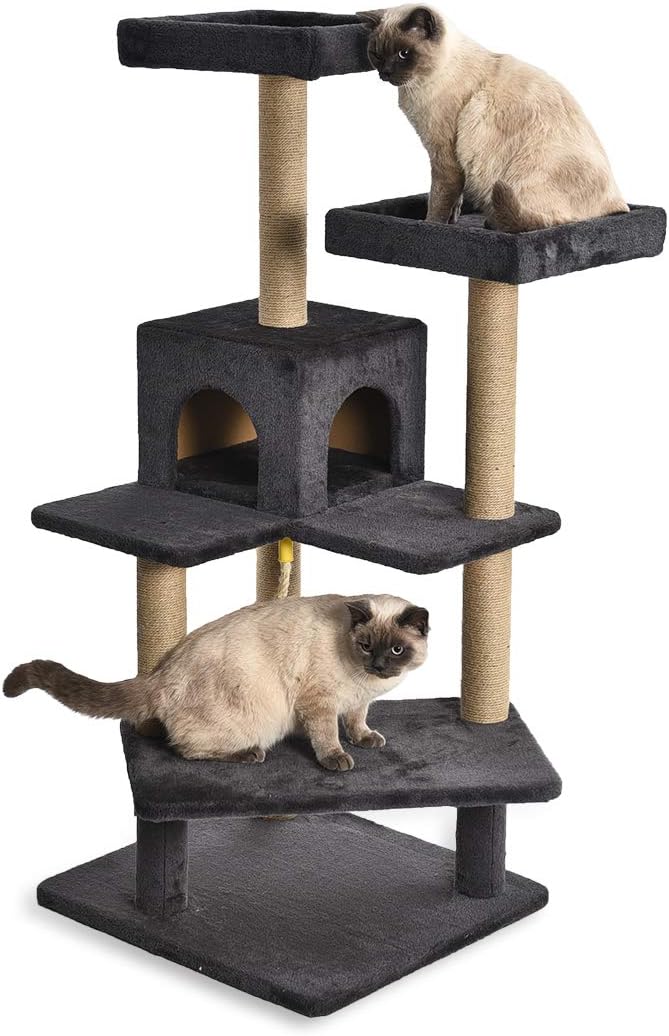 Amazon Basics Multi Platform Steps Cat Tree Tower – 24 x 22 x 51 Inches ...