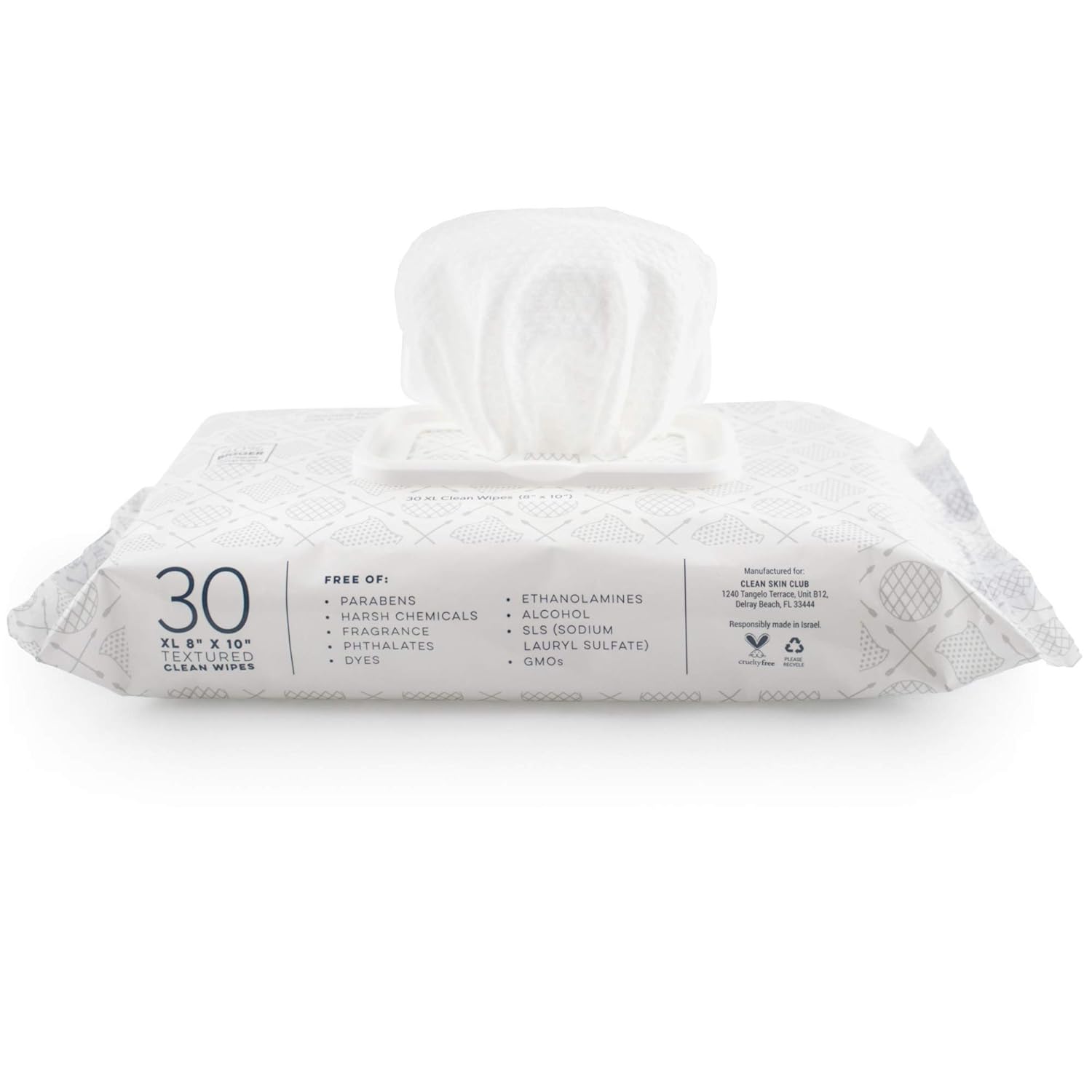 Clean Skin Club - XL Bacteria Free Clean Wipes | Extra Moist Makeup Removing Towelettes | 30 Count | Facial Cleansing Cloth | Cruelty Free & Vegan | Fragrance Free | NO Alcohol or Chemicals | GMO & Paraben Free: Beauty