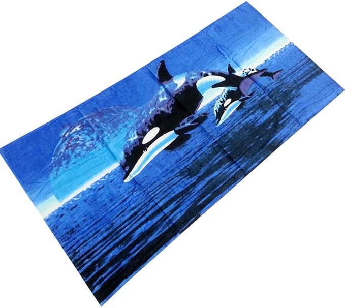 Orca Whales Killer Whales Reactive Beach Towel 30" X 60