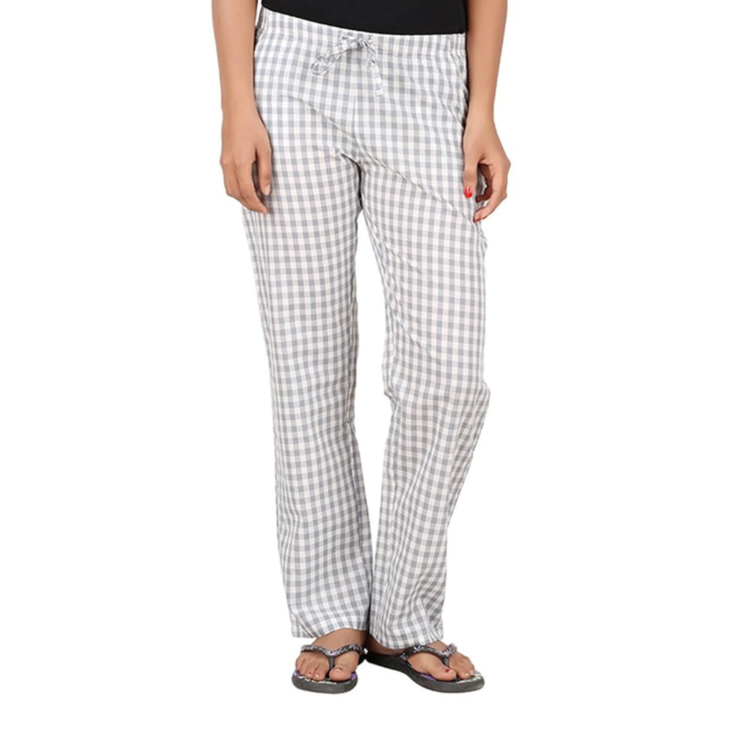 antshrike women cotton woven pyjama nightwear pant -grey