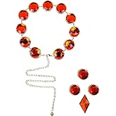 Raven Belt Titans Costumes Accessories Red Gems Stone Adjustable Waist Chain Anime Jewel Cosplay Props for Women Halloween Party