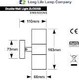 Long Life Lamp Company Black Stainless Steel Up Down Outdoor Wall Light IP65 view 7