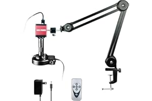 NICE-POWER Digital Microscope, 13MP 1080P HDMI VGA Industrial Video Microscope, 150X Zoom C-Mount Lens, Foldable Stand, LED R