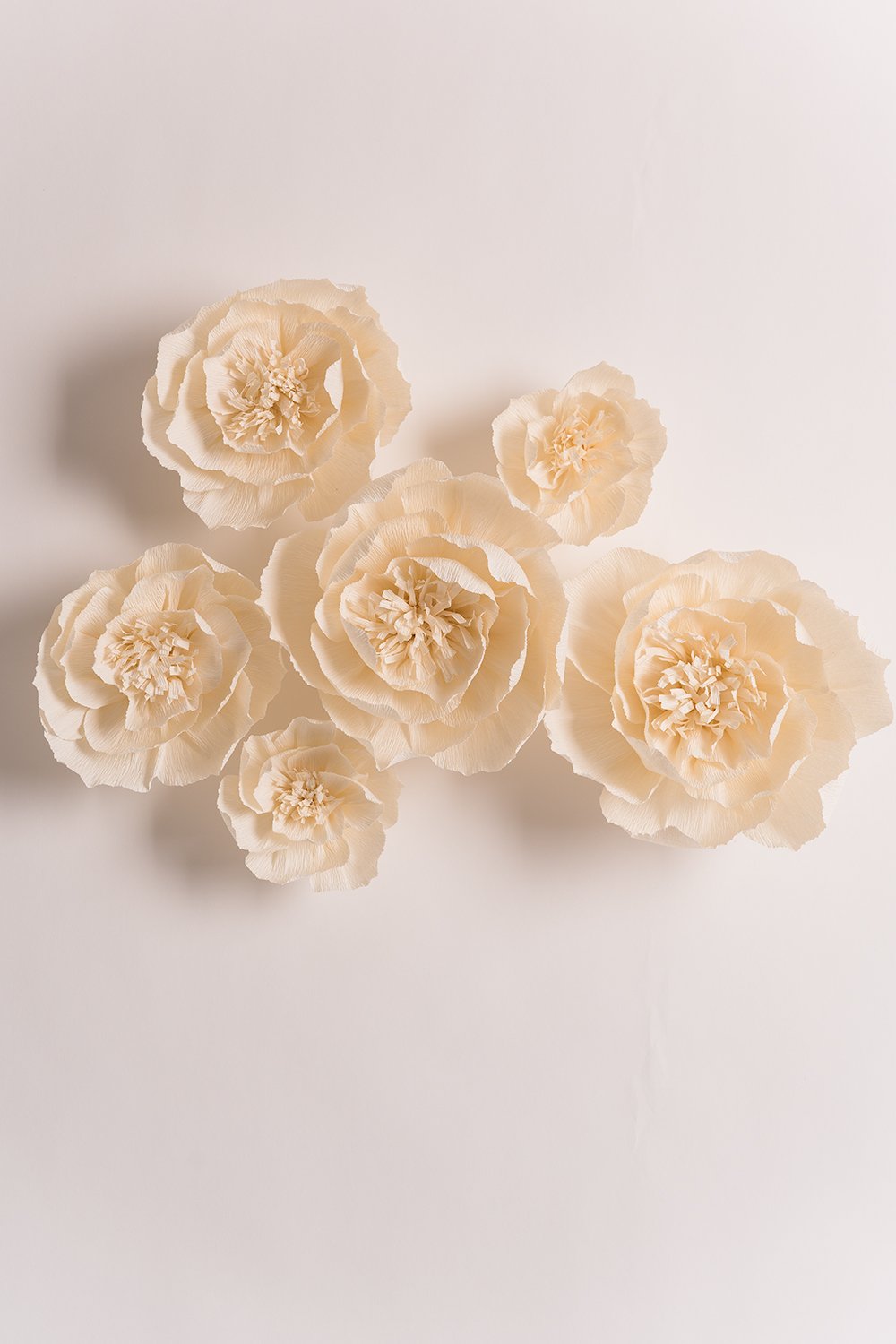 Artificial Plants Flowers Handcrafted Flowers For Wedding Backdrop Large Crepe Paper Flowers Nursery Wall Decorations Baby Shower Beige Set Of 6 Key Spring Paper Flower Decorations Giant Paper Flowers Bridal Shower