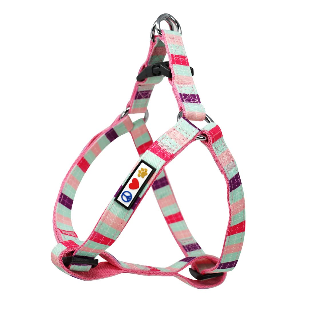 Pawtitas Extra Small Dog Harness Adjustable Dog Harness No Pull Harness For Dogs Multicolor XS Harness Teal/Pink/Purple