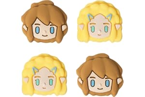 PAWSWORLD Cute Switch Thumb Grips Caps for Nintendo Switch Zelda, Soft Silicone Joystick Caps Compatible with Switch Lite/Switch OLED Thumbstick Covers 4PCS - Link & Princess