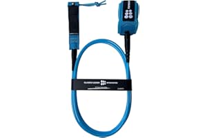 SIXPACK ACTION Classic Surfboard Leash, 6ft/7ft/8ft/9ft Pro Comp Surf Leash, Leg Rope with Superior Anti-Slip Cuff and Flexible Horn Connector