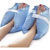 DMI Heel Cushion Protector Pillow to Relieve Pressure from Sores and Ulcers, Foot Pillow, FSA HSA Eligible, Adjustable in Size, Blue, White, Sold as a Set of 2