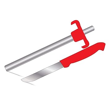 Prestige Stainless Steel PGL-03 Gas Lighter with Knife, Red