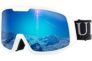 Ukoly Ski/Snowboard Goggles for Men Women, Snow Goggles HD Lens Anti-Fog Coating OTG Design UV400 Protection Windproof