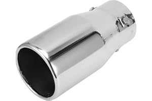 VekAuto 1 Pc Exhaust Tip 1.6" - 3.0" Inlet 3.9" Outlet 7.3" Length Tailpipe Universal Car Bolt on Stainless Steel Silver Tone