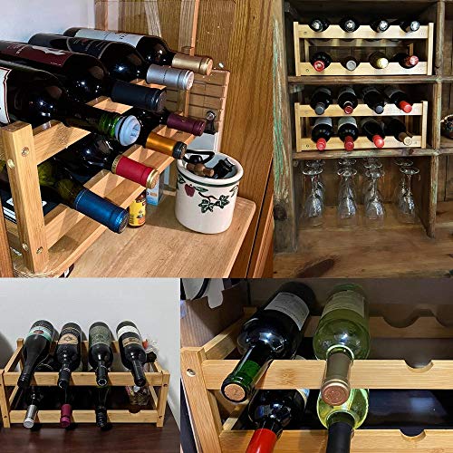 Riipoo Wine Rack Countertop, Wine Racks Shelf, Wine Bottle Holder for