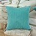 CaliTime Throw Pillow Covers Pack of 2 Comfy Corduroy Corn Striped Waffle Decorative Cushion Cases for Couch Sofa Bed Farmhouse 18 X 18 Inches Turquoise