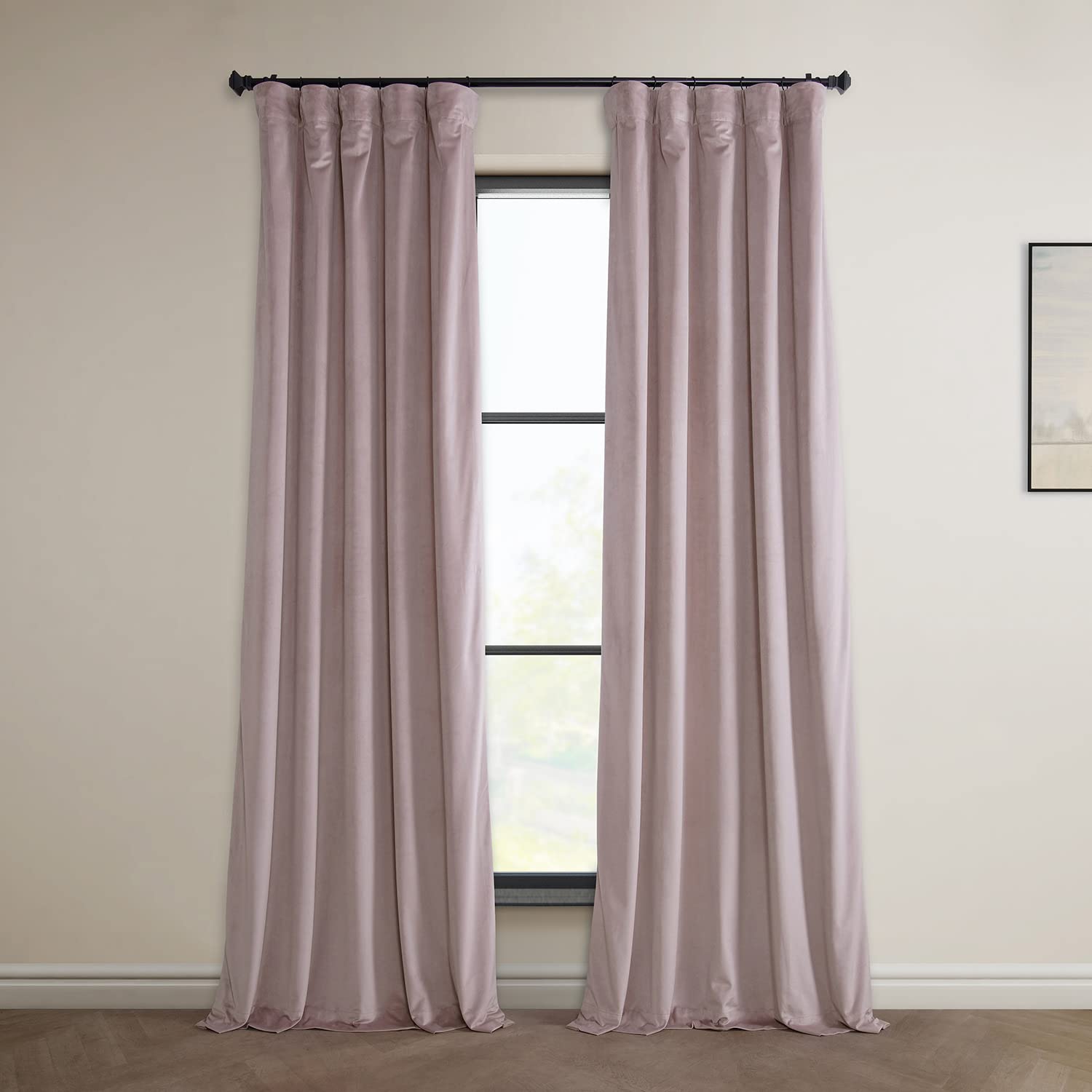 HPD Half Price Drapes Heritage Plush Velvet Curtains 108 Inches Long Room Darkening Curtains for Bedroom & Living Room 50W x 108L, (1 Panel), Mauve