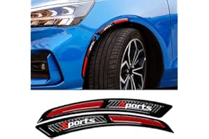 BOHISEN 2Pcs Universal Car Wheel Eyebrow Self Adhesive Fender Flare Protector Anti-Collision Rubber Strips Side Bumper Protection Guard Car Wheel Wells Fender (Sport Red)