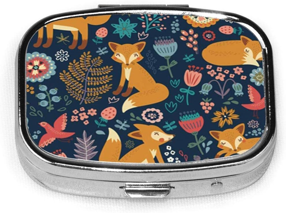 Square Pill Case with 2 Compartment，Small Pill Case Portable for Pocket