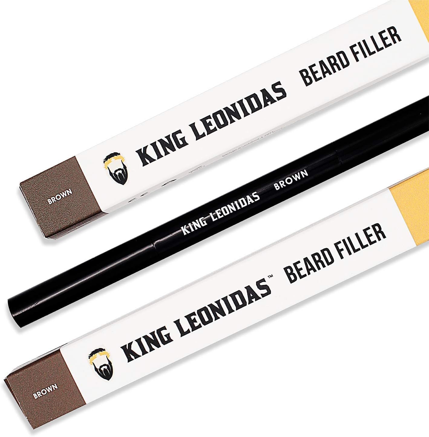 King Leonidas - Beard Pencil Filler for Men - Brown - Water-Resistant Liner Pen for Marking & Detailing Patchy Beards - Men’s Shaper & Definer - Facial Hair Darkener for Natural Look
