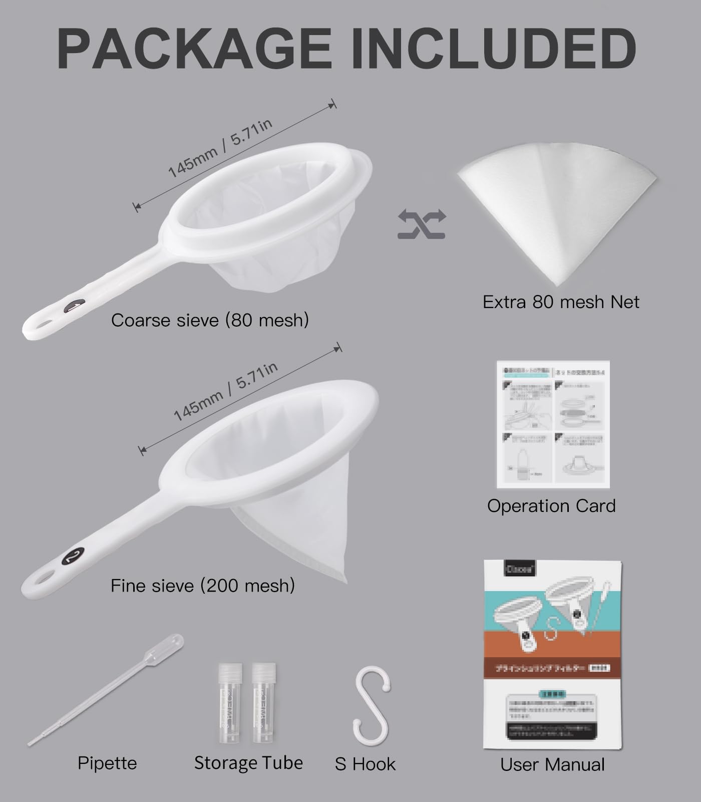 Clscea Baby Brine Shrimp net Sieve 80 Mesh 200 Mesh