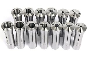8MILELAKE 1/8"- 7/8" Precision R8 Collets 13pcs Mill Chuck Holder for Bridgeport .0006
