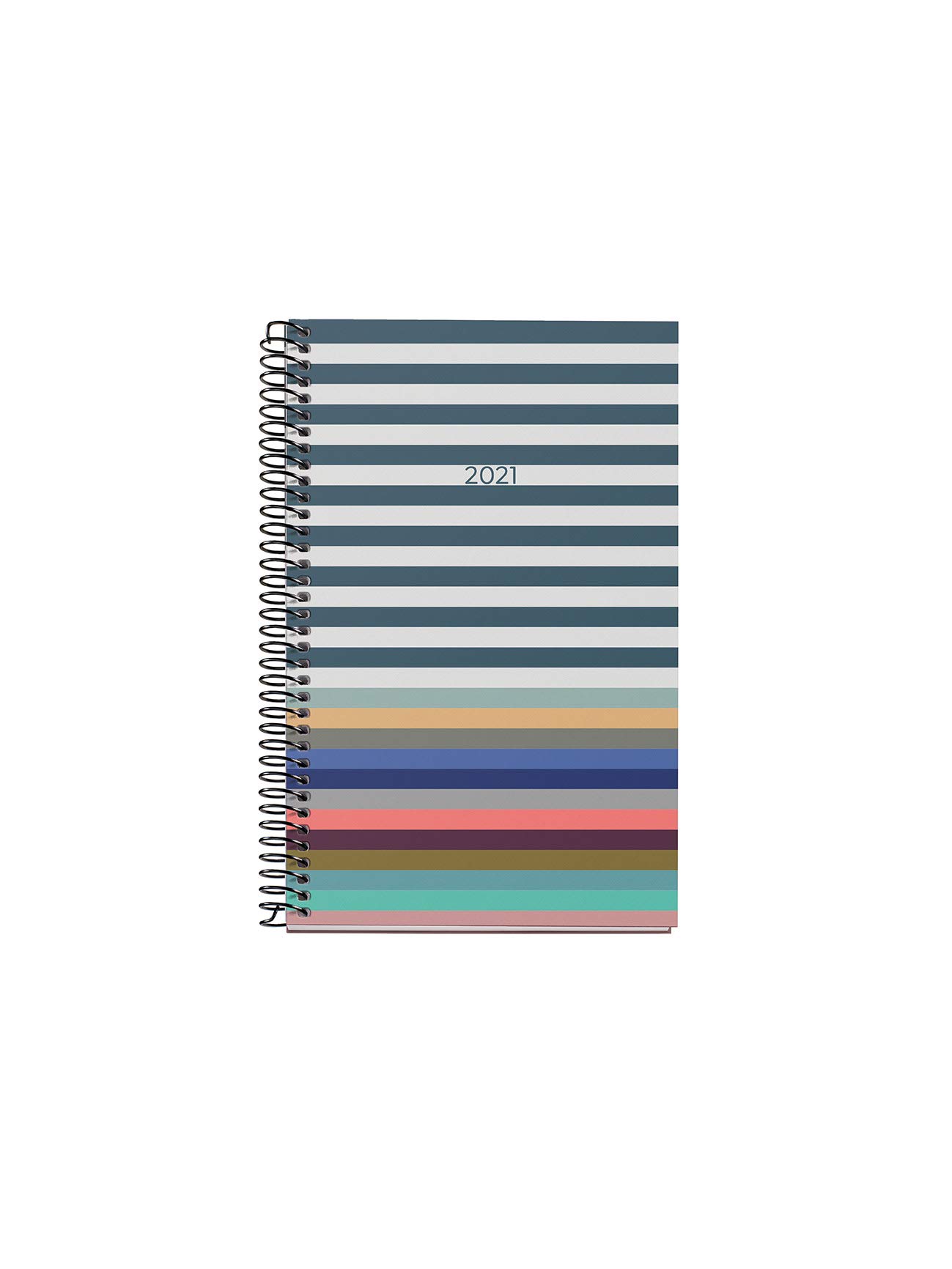 MIQUELRIUS - 2021 Lines Annual Diary - Catalan, Week View, Size 117 x 182 mm, Paper 70 g, Rigid Cover Lined Cardboard, Colour Lines