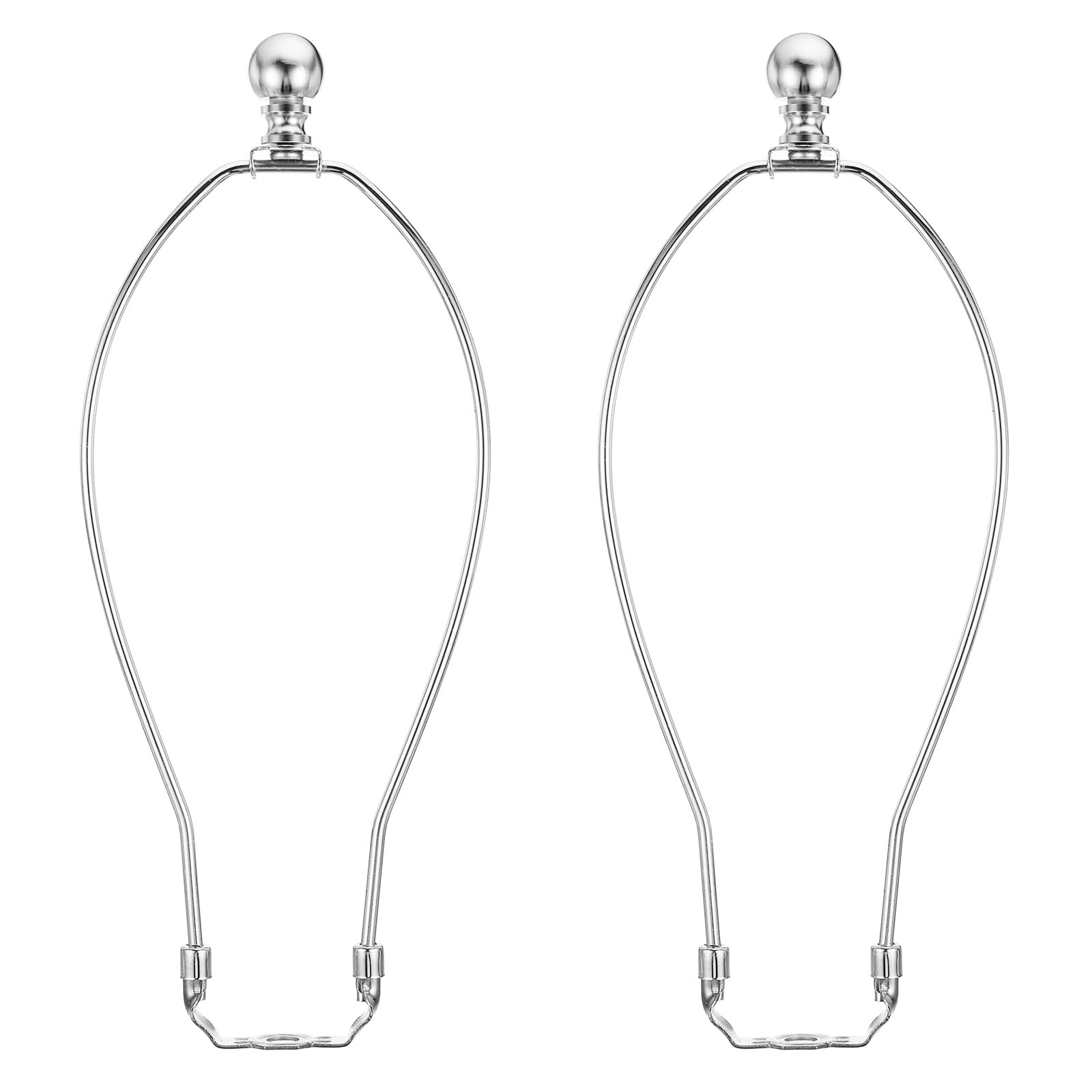 PATIKIL 11.5 Inch Lamp Harp Kit with Finial, 2 Set Detachable Shade Bracket Holder, DIY Lighting Accessories for Table Floor Lamps, Chrome