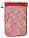 Handy Laundry Mesh Stuff Bag - Durable Mesh Bag with Sliding Drawstring Cord Locking Closure (Red)