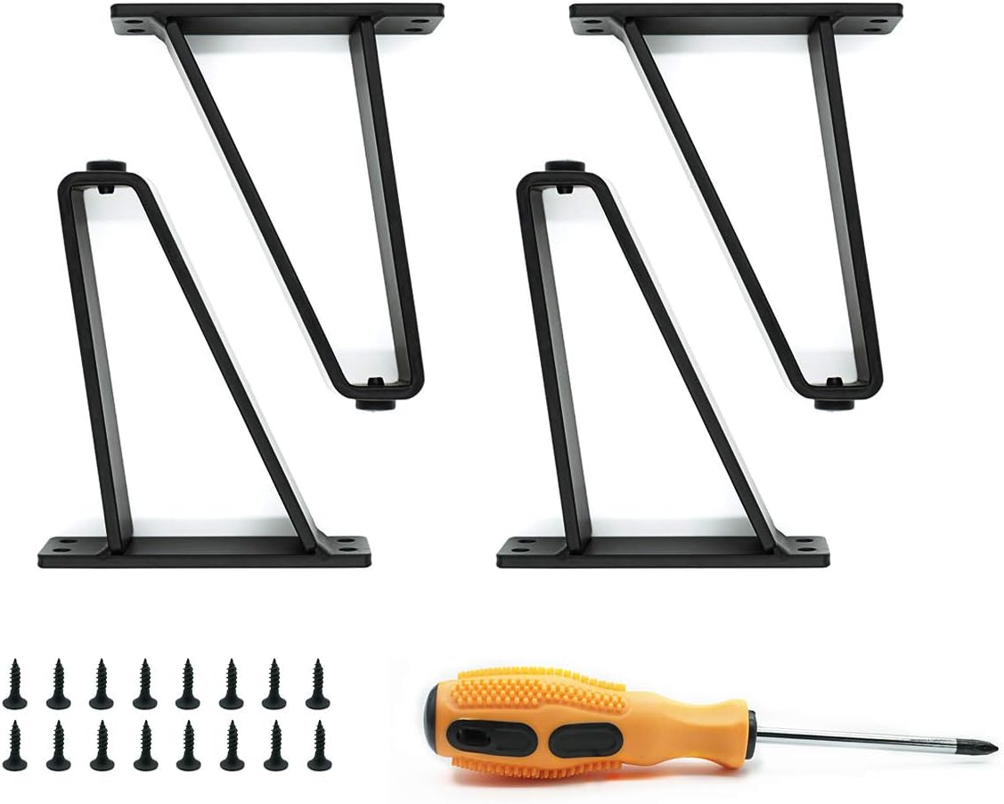4 Stück Schwarze austauschbare Möbelfüße, DIY Metall