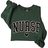 colanperd Leopard Nurse Sweatshirt RN Sweashirt Oversized Crewneck Nurse Sweatshirts Gift