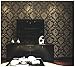 Blooming Wall: Elegant European Black/Gold/Brown Flocking Embossed Textured Damasks Wallpaper Wall Mural Wallpaper for Living Room Bedroom, 20.8 In32.8 Ft=57 Sq.ft,Brown/Gold/Black