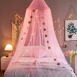 HOMEJYMADE Toldos de Cama de Princesa para niñas con Estrellas