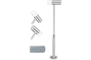 KANNONY WIND Dual Head Small Hammer, 7-1/2in Length, Silver Knurled Grip, Double face Jewelry Mallet Hammer, Mini Mallet for crafts, Mini Hammer for Watch, Tuning, Woodworking, Toys, Handcraft, Leather, Instrument